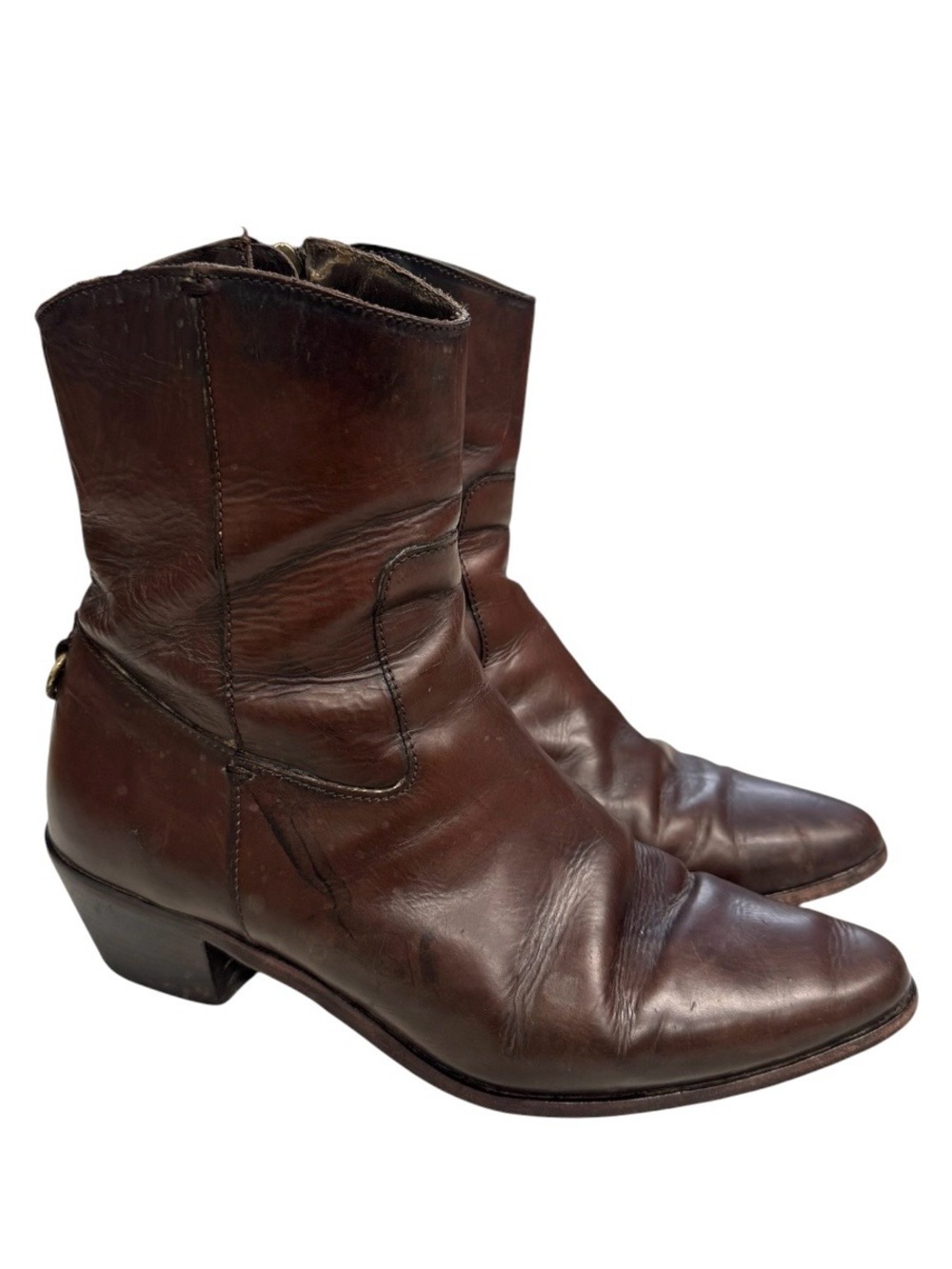 Frye Antonia Mid Castagna Women’s Brown Leather Boots Size 7.5M
